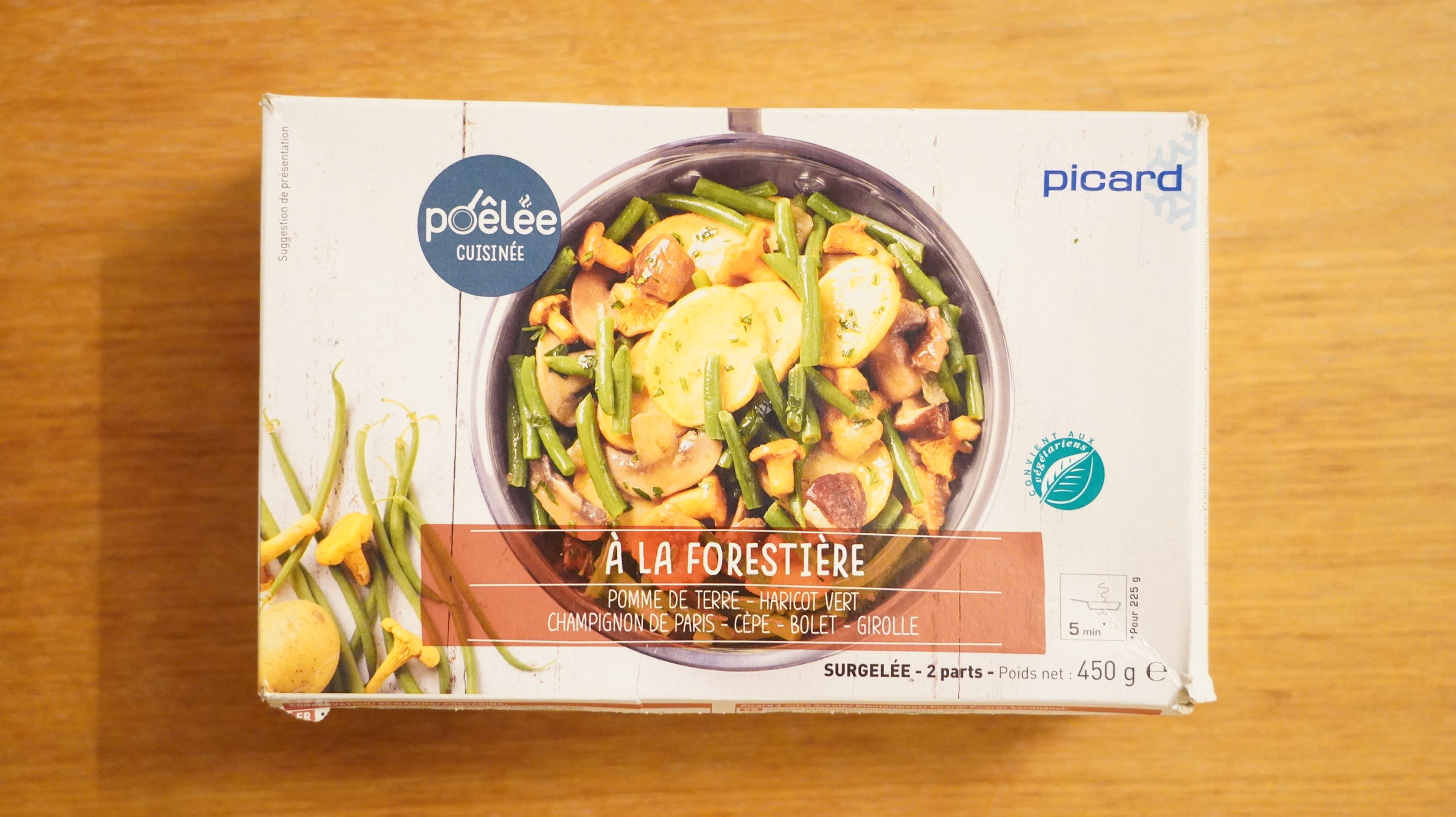 ピカールの冷凍食品「付合せ野菜ミックス（ジャガイモ、インゲン、キノコ）」のパッケージ写真