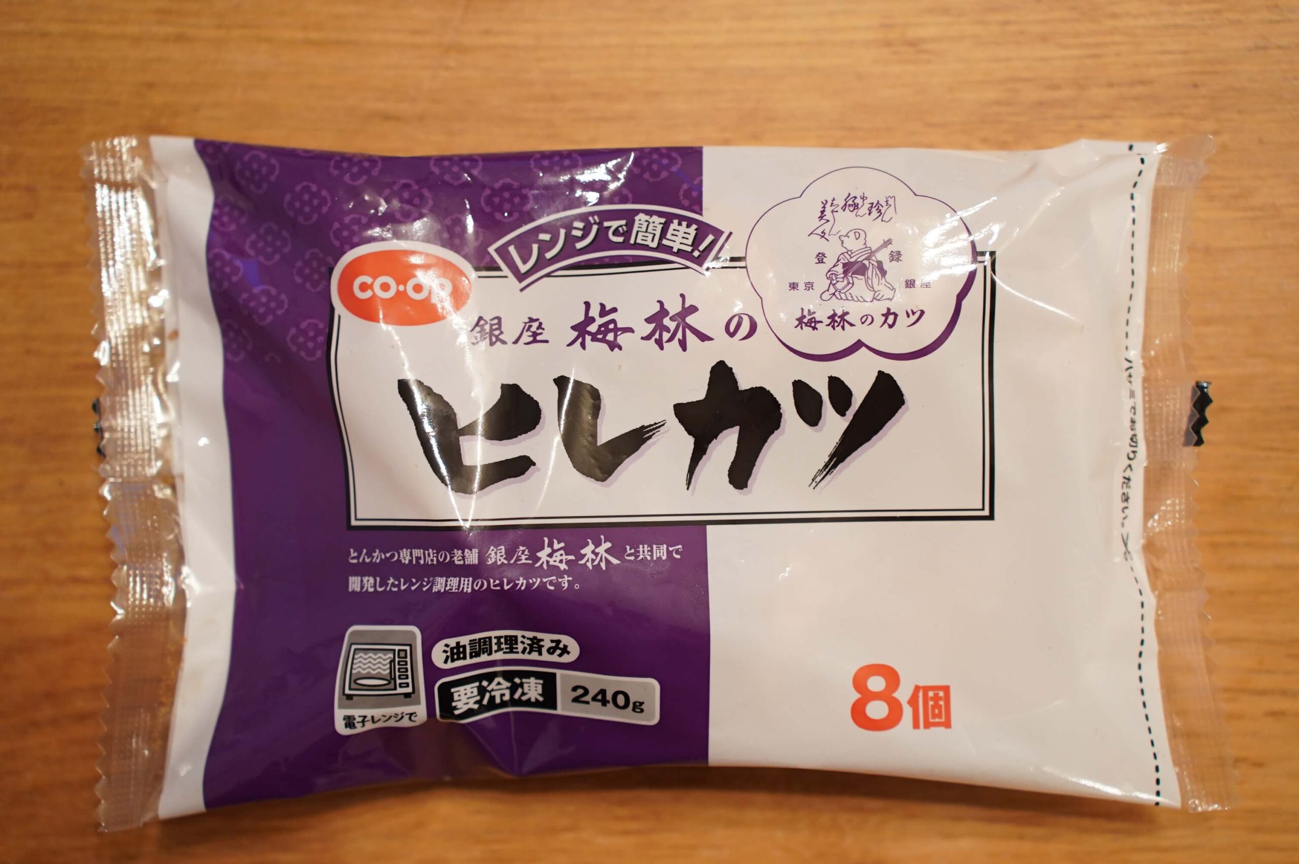 生協coop宅配の冷凍食品・ニチレイ「銀座・梅林ヒレカツ」のパッケージ写真